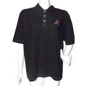 TOMMY BAHAMA Polo Shirt, L, Arizona Diamondback Logo, Black, Islandzone